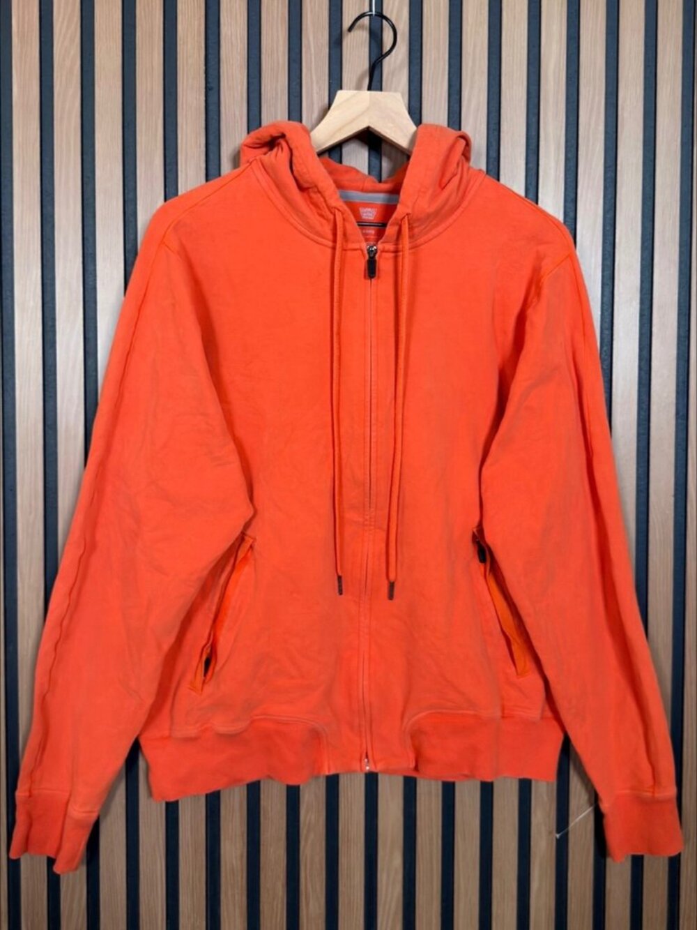 Mack Weldon Sweater Large Mens Orange Fleece Full Zip Hoodie